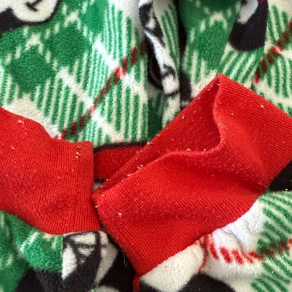 Disney 100 Mickey Mouse and Minnie Green and Red Plaid Pajama Set